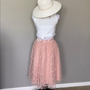 Beautiful ballet pink tulle skirt with polka dots
